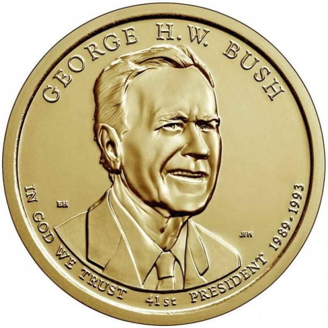 Монета Джордж Герберт Вокер Буш, 1 долар 2020, США, Президенти США