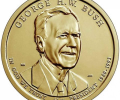 Монета Джордж Герберт Вокер Буш, 1 долар 2020, США, Президенти США