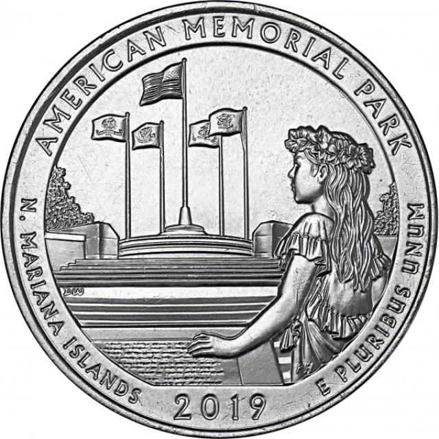 Монета Американський Меморіальний Парк, ¼ долара 2019, США, Прекрасна Америка Квотери