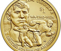 Монета Джим Торп Ва-То-Хук, 1 долар 2018, США, Корінний американець