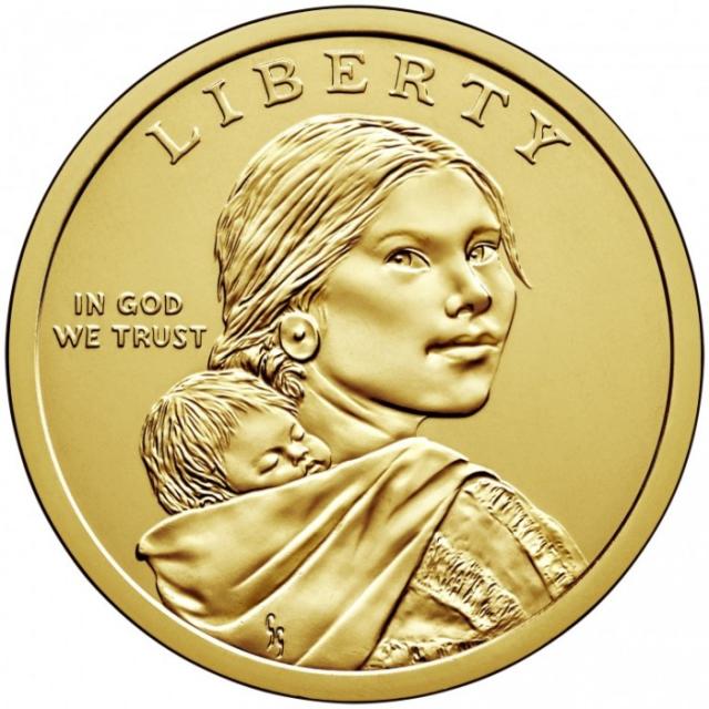 Монета Секвоя, 1 долар 2017, США, Корінний американець