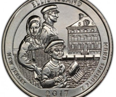 Монета Національний монумент острова Елліс, ¼ долара 2017, США, Прекрасна Америка Квотери