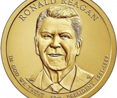 Монета Рональд Рейган, 1 долар 2016, США, Президенти США