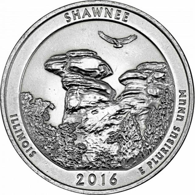 Монета Національний ліс Шоні, ¼ долара 2016, США, Прекрасна Америка Квотери