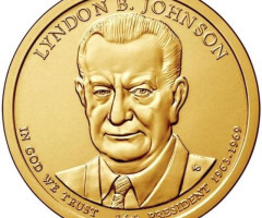 Монета Ліндон Джонсон, 1 долар 2015, США, Президенти США
