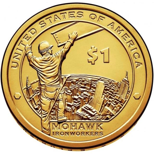Монета Робочі Мохоки, 1 долар 2015, США, Корінний американець