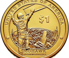 Монета Робочі Мохоки, 1 долар 2015, США, Корінний американець