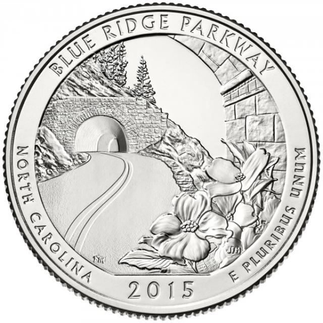Монета Дорога Блу Рідж, ¼ долара 2015, США, Прекрасна Америка Квотери