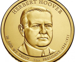 Монета Герберт Гувер, 1 долар 2014, США, Президенти США
