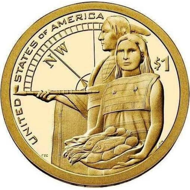 Монета Гостинність індіанців, 1 долар 2014, США, Корінний американець