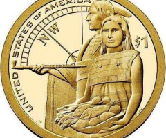 Монета Гостинність індіанців, 1 долар 2014, США, Корінний американець