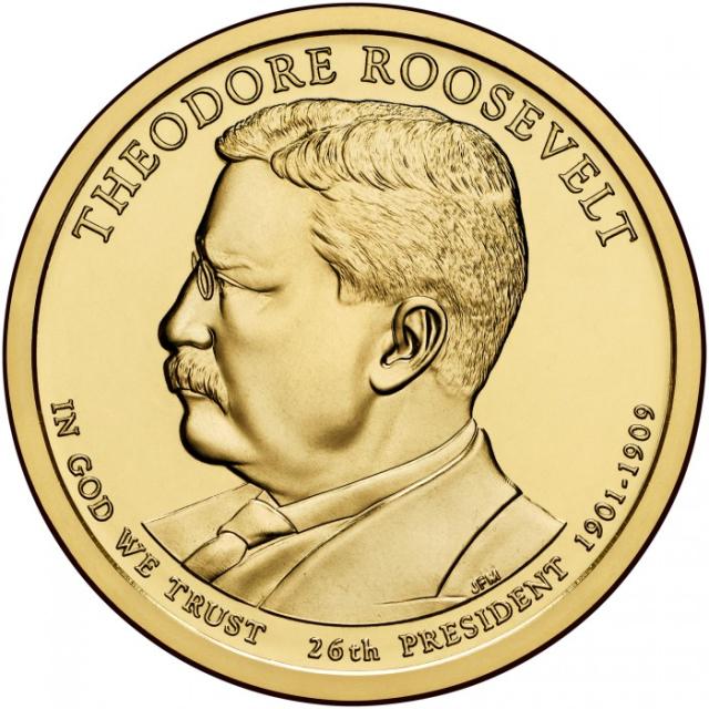 Монета Теодор Рузвельт, 1 долар 2013, США, Президенти США