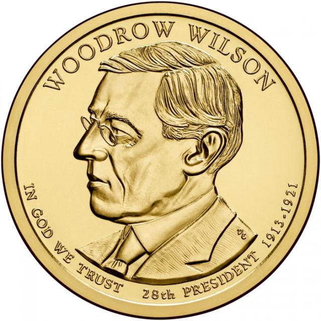 Монета Вудро Вільсон, 1 долар 2013, США, Президенти США