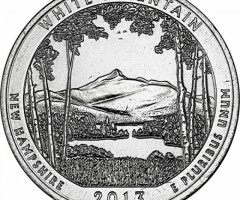 Монета Національний ліс Уайт-Маунтин, ¼ долара 2013, США, Прекрасна Америка Квотери