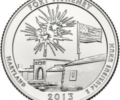 Монета Національний пам'ятник Форт Мак-Генрі, ¼ долара 2013, США, Прекрасна Америка Квотери