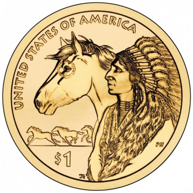 Монета Торгові шляхи XVII століття, 1 долар 2012, США, Корінний американець