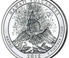 Монета Національний парк Гавайські вулкани, ¼ долара 2012, США, Прекрасна Америка Квотери