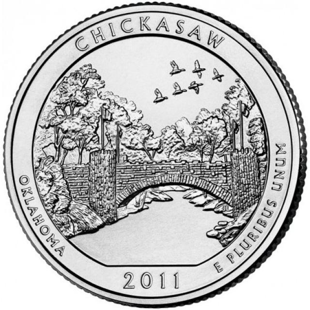 Монета Рекреаційна зона Чікасо, ¼ долара 2011, США, Прекрасна Америка Квотери