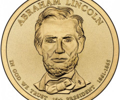 Монета Авраам Лінкольн, 1 долар 2010, США, Президенти США