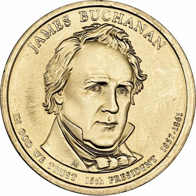 Монета Джеймс Б'юкенен, 1 долар 2010, США, Президенти США