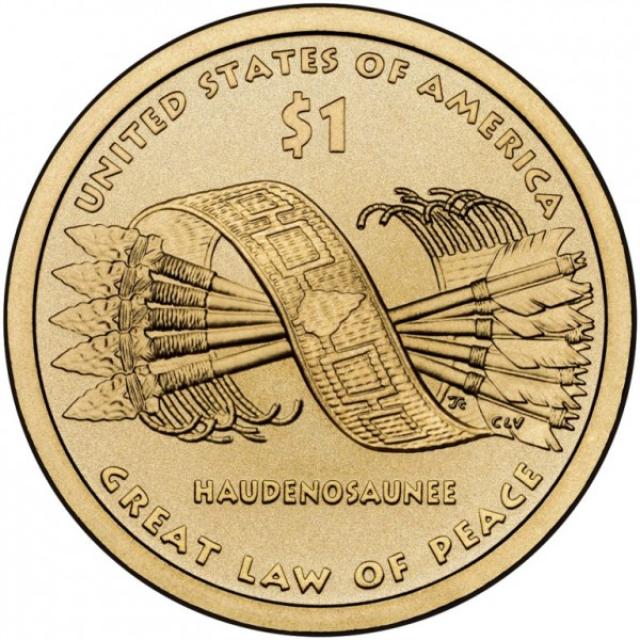 Монета Пояс Гайавата, 1 долар 2010, США, Корінний американець