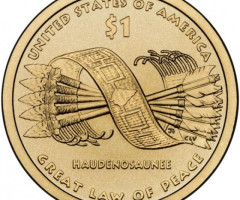 Монета Пояс Гайавата, 1 долар 2010, США, Корінний американець