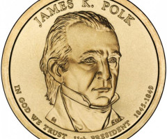 Монета Джеймс К. Полк, 1 долар 2009, США, Президенти США
