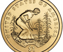 Монета Посадка культур, 1 долар 2009, США, Корінний американець