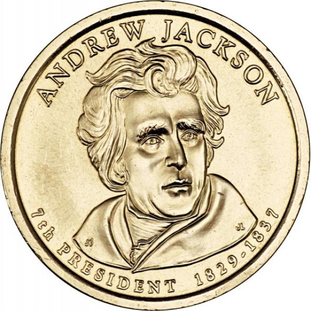 Монета Ендрю Джексон, 1 долар 2008, США, Президенти США