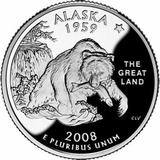Монета Квотер штату Аляска, ¼ долара 2008, США, Квотери 50 штатів