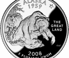 Монета Квотер штату Аляска, ¼ долара 2008, США, Квотери 50 штатів