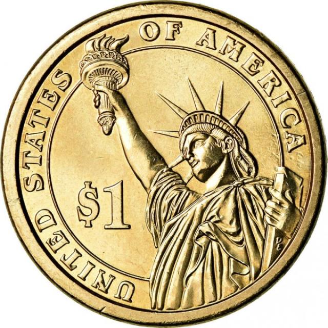 Монета Джон Адамс, 1 долар 2007, США, Президенти США