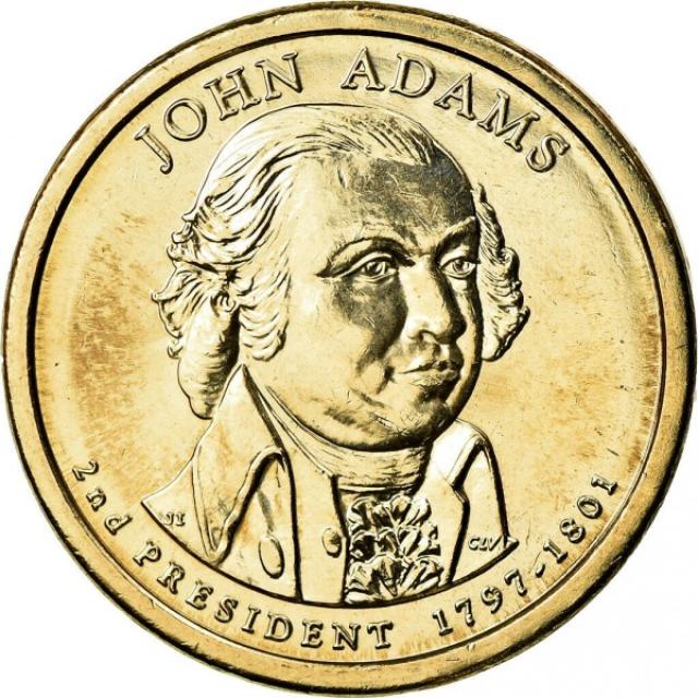 Монета Джон Адамс, 1 долар 2007, США, Президенти США