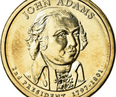 Монета Джон Адамс, 1 долар 2007, США, Президенти США