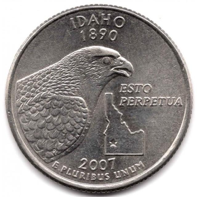 Монета Квотер штату Айдахо, ¼ долара 2007, США, Квотери 50 штатів