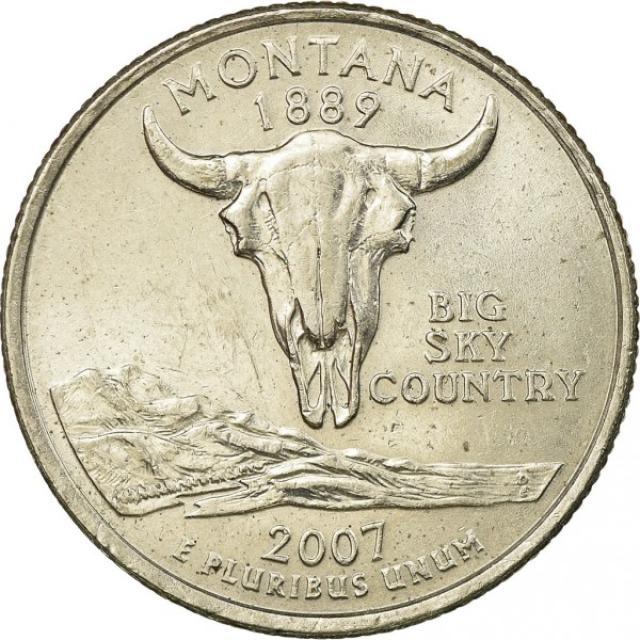 Монета Квотер штату Монтана, ¼ долара 2007, США, Квотери 50 штатів