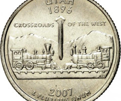 Монета Квотер штату Юта, ¼ долара 2007, США, Квотери 50 штатів
