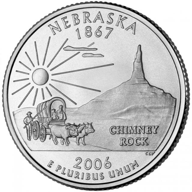 Монета Квотер штату Небраска, ¼ долара 2006, США, Квотери 50 штатів