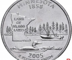 Монета Квотер штату Міннесота, ¼ долара 2005, США, Квотери 50 штатів