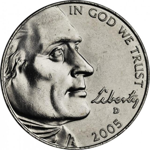 Монета Бізон, 5 центів 2005, США, 200 років експедиції Льюїса і Кларка