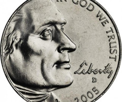 Монета Бізон, 5 центів 2005, США, 200 років експедиції Льюїса і Кларка