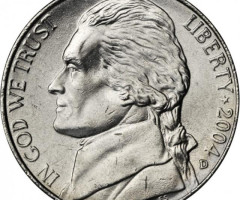 Монета Закупівля лузіани, 5 центів 2004, США, 200 років експедиції Льюїса і Кларка