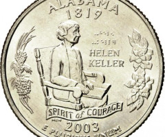 Монета Квотер штату Алабама, ¼ долара 2003, США, Квотери 50 штатів