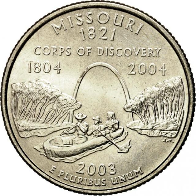 Монета Квотер штату Міссурі, ¼ долара 2003, США, Квотери 50 штатів