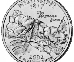 Монета Квотер штату Міссісіпі, ¼ долара 2002, США, Квотери 50 штатів