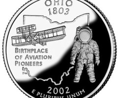 Монета Квотер штату Огайо, ¼ долара 2002, США, Квотери 50 штатів