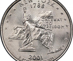 Монета Квотер штату Нью-Йорк, ¼ долара 2001, США, Квотери 50 штатів