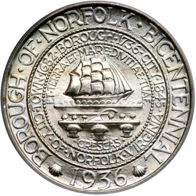 Монета Norfolk, ½ долара 1936, США, США