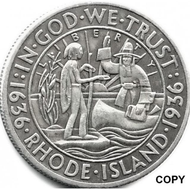 Монета Rhode Island, ½ долара 1936, США, США