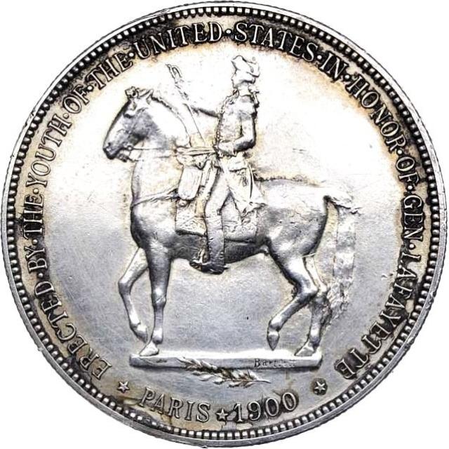 Монета Спорудження пам'ятника Лафаєту, 1 долар 1900, США, США